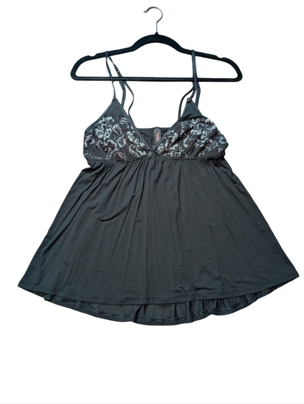 Black Lace-Trim Babydoll Chemise - Unbranded